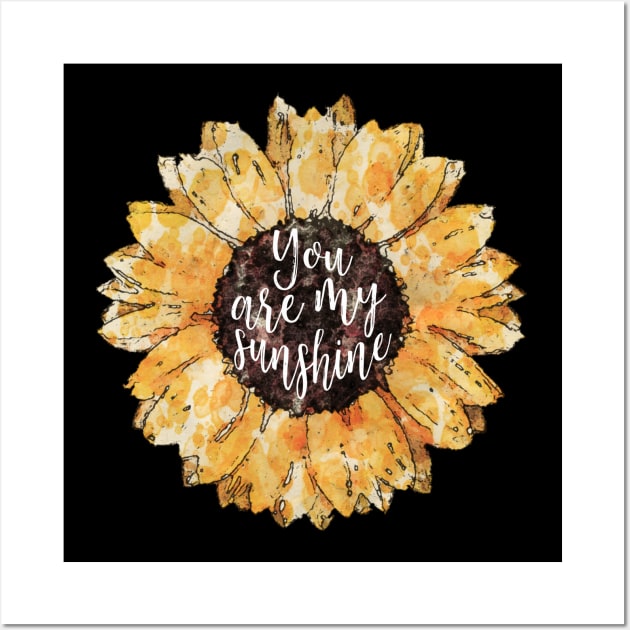 Sunflowers watercolor, you are my sunshine Wall Art by Collagedream